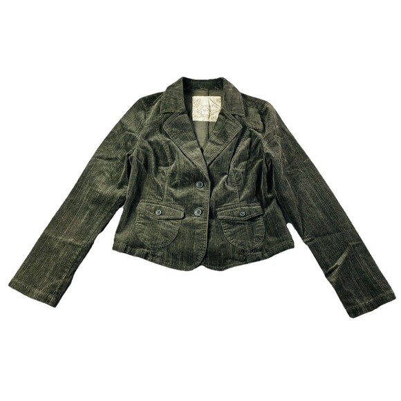 Sonoma Women Corduroy Jacket Size M Green NWT Stretch - Picture 1 of 4